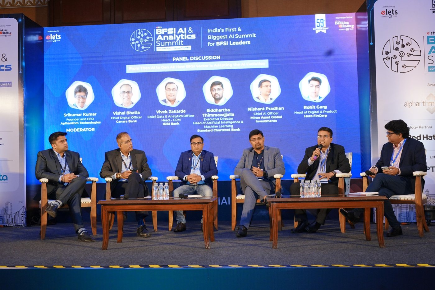BFSI leaders debating AI adoption on the summit panel