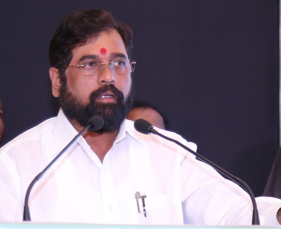 A senior state leader speaking from the podium at an Elets summit